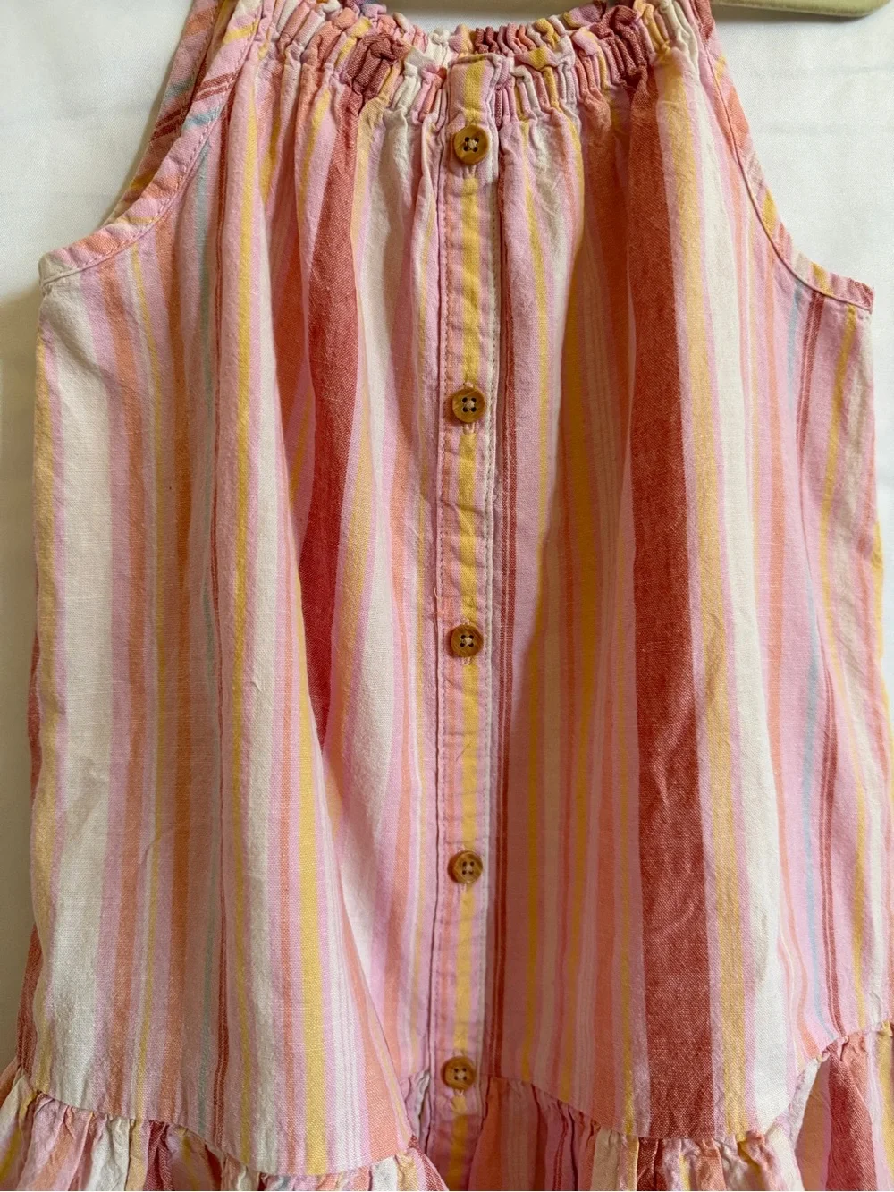 OshKosh B'gosh Pink Multi-Stripe Button-Front Sundress 3T